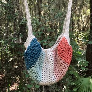Handmade crochet hobo bag
